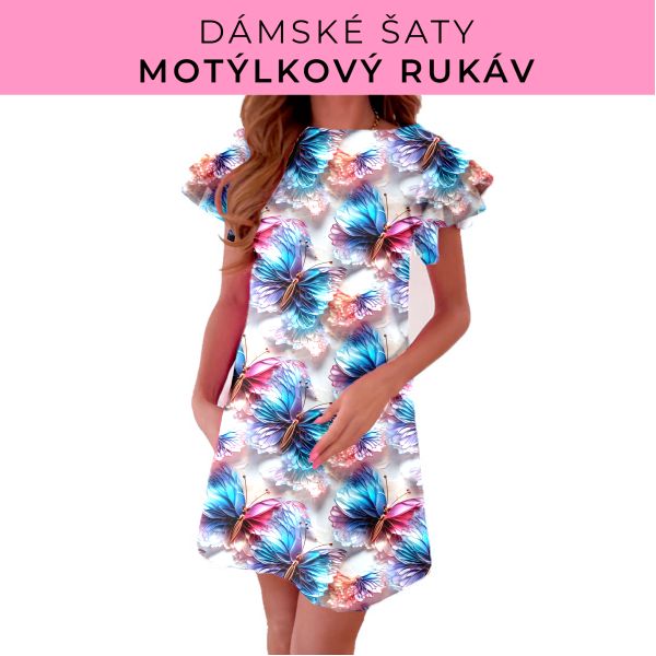 DÁMSKÝ střih - šaty s motýlkovým rukávem