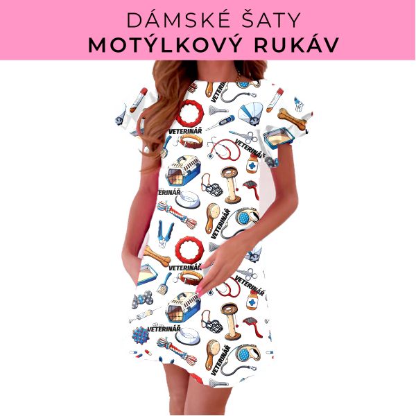 DÁMSKÝ střih - šaty s motýlkovým rukávem