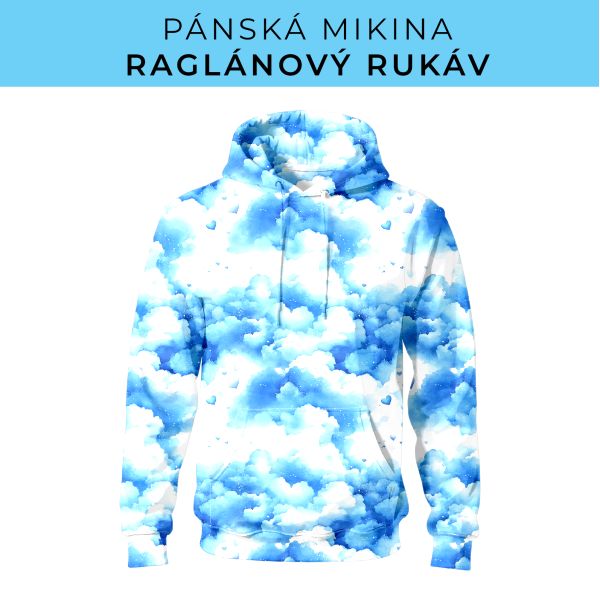 PÁNSKÝ střih - mikina raglan ZÁKLADNÍ s kapucí