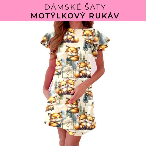 DÁMSKÝ střih - šaty s motýlkovým rukávem