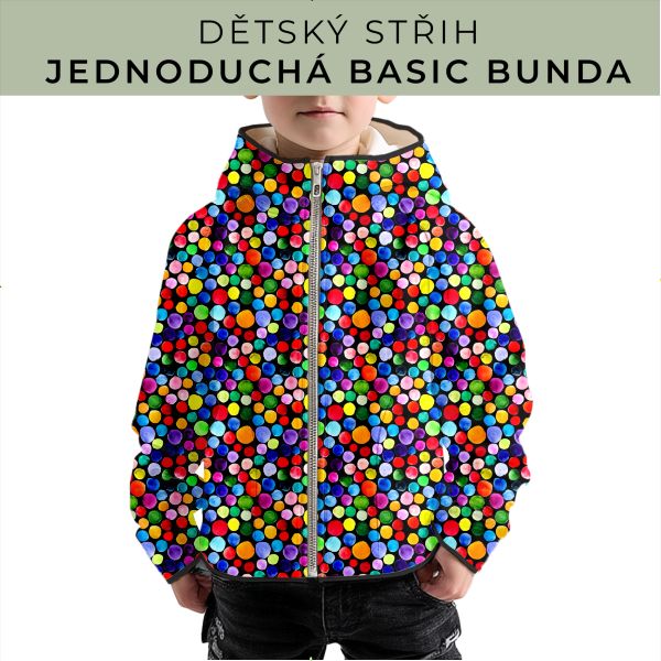 Dětský střih - jednoduchá dětská BASIC  bunda