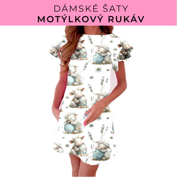 DÁMSKÝ střih - šaty s motýlkovým rukávem