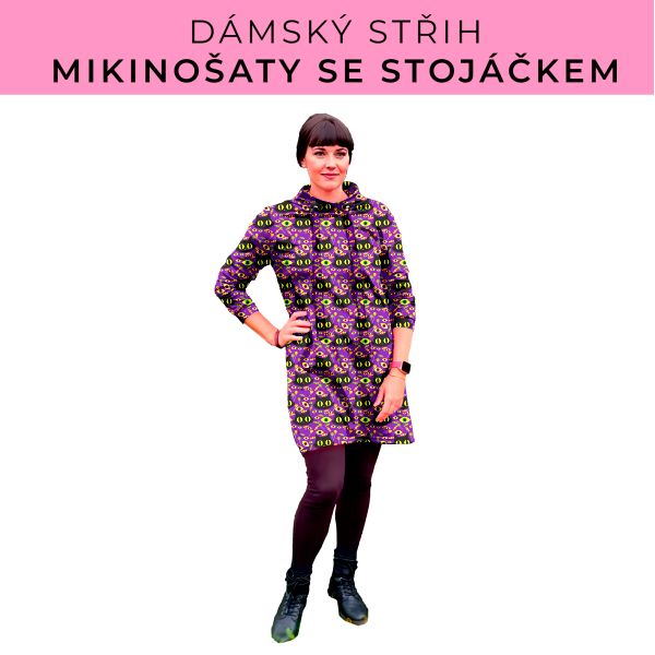 Dámský střih - mikinové šaty se stojáčkem