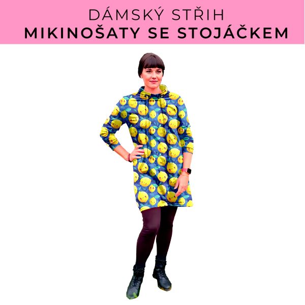 Dámský střih - mikinové šaty se stojáčkem