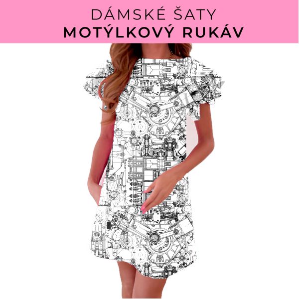 DÁMSKÝ střih - šaty s motýlkovým rukávem
