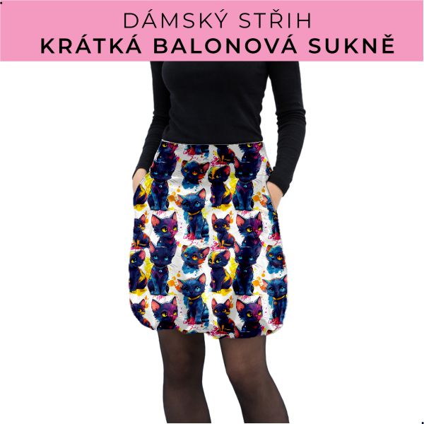 Dámský střih - balonová krátká sukně
