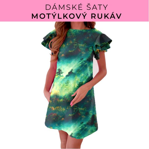 DÁMSKÝ střih - šaty s motýlkovým rukávem