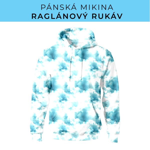 PÁNSKÝ střih - mikina raglan ZÁKLADNÍ s kapucí