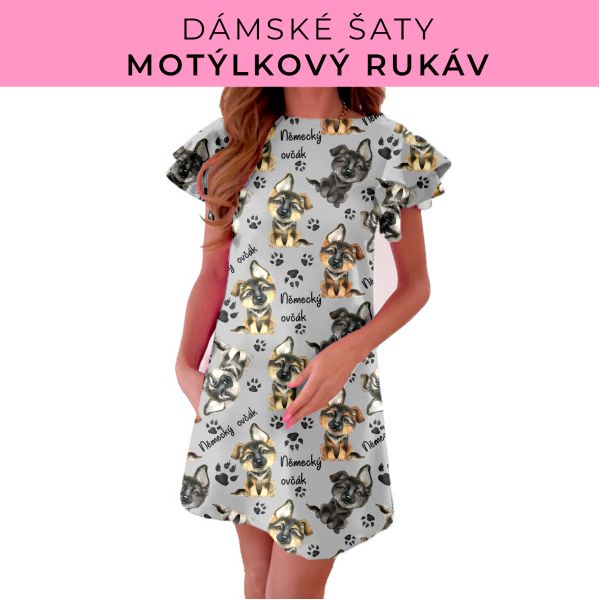 DÁMSKÝ střih - šaty s motýlkovým rukávem