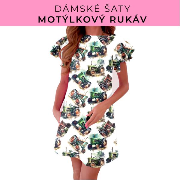 DÁMSKÝ střih - šaty s motýlkovým rukávem