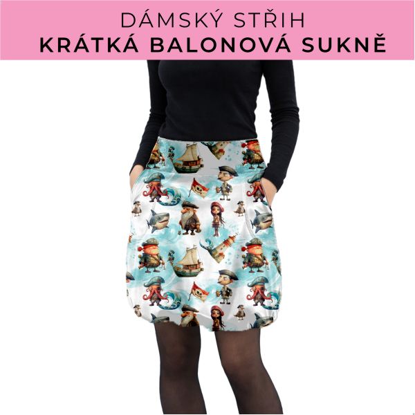 Dámský střih - balonová krátká sukně