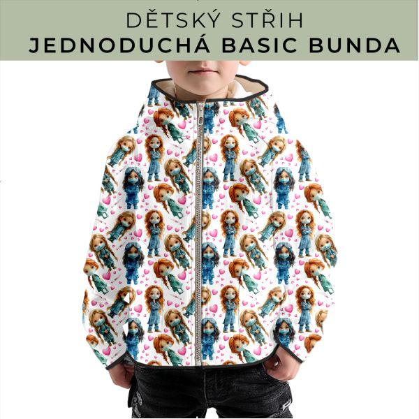 Dětský střih - jednoduchá dětská BASIC  bunda
