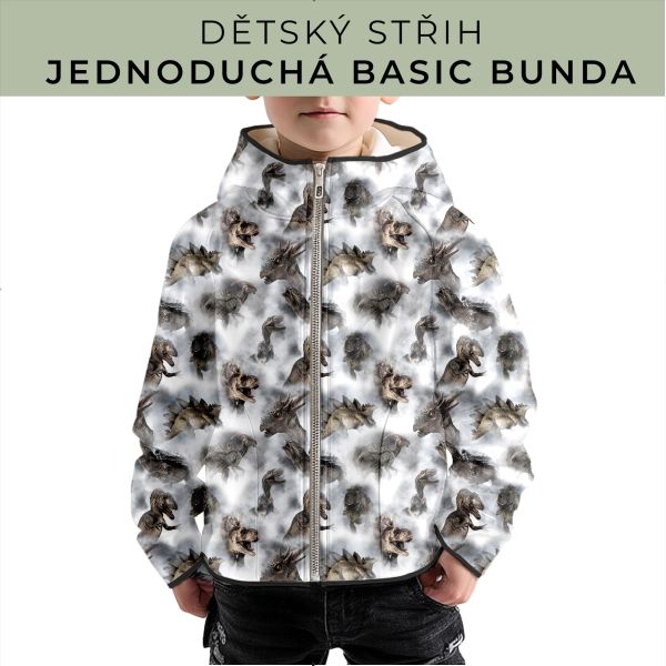Dětský střih - jednoduchá dětská BASIC  bunda