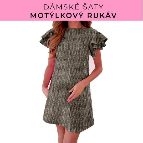 DÁMSKÝ střih - šaty s motýlkovým rukávem