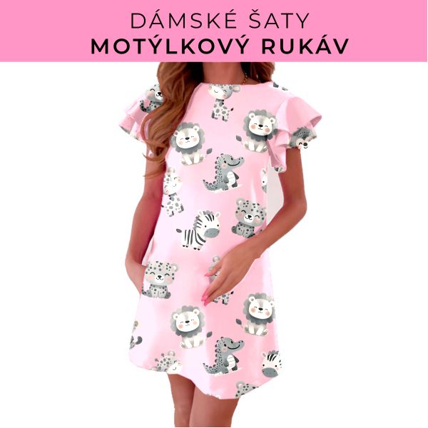 DÁMSKÝ střih - šaty s motýlkovým rukávem