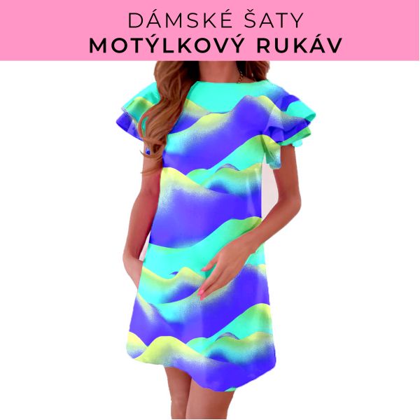 DÁMSKÝ střih - šaty s motýlkovým rukávem