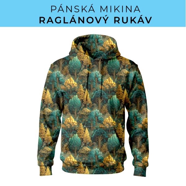 PÁNSKÝ střih - mikina raglan ZÁKLADNÍ s kapucí