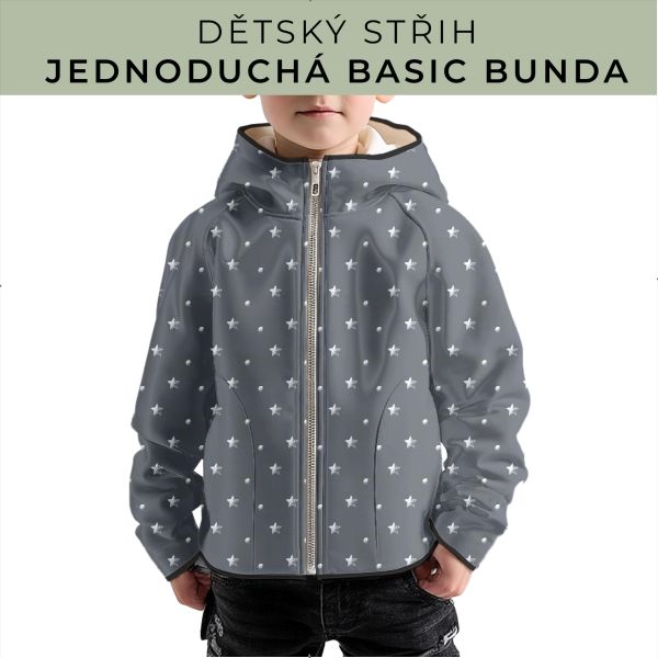 Dětský střih - jednoduchá dětská BASIC  bunda