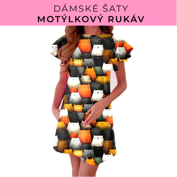 DÁMSKÝ střih - šaty s motýlkovým rukávem