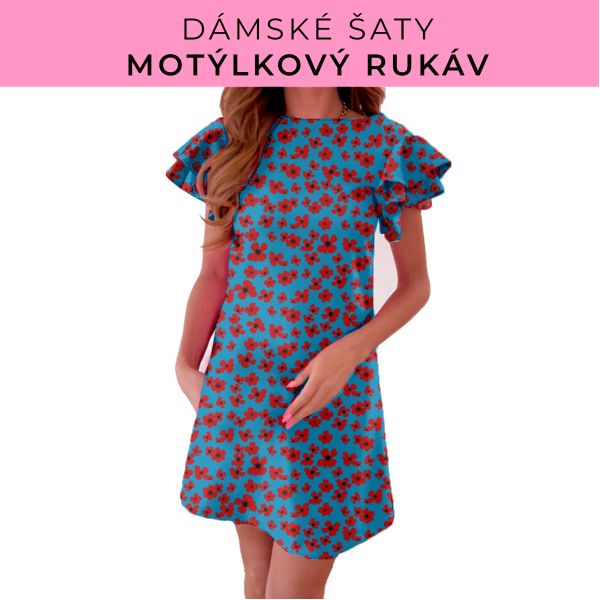 DÁMSKÝ střih - šaty s motýlkovým rukávem