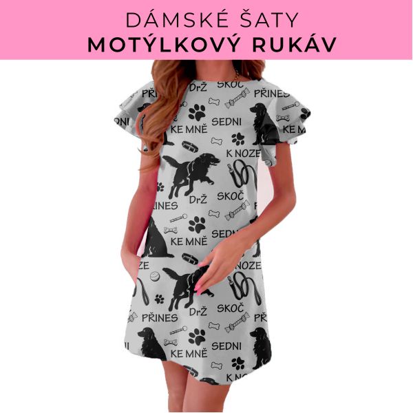 DÁMSKÝ střih - šaty s motýlkovým rukávem