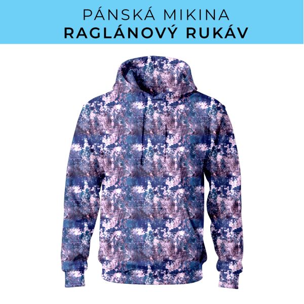 PÁNSKÝ střih - mikina raglan ZÁKLADNÍ s kapucí