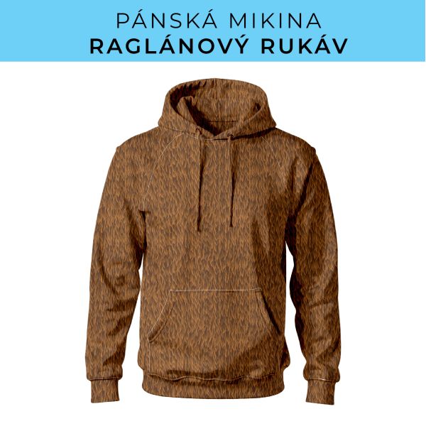 PÁNSKÝ střih - mikina raglan ZÁKLADNÍ s kapucí