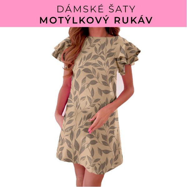 DÁMSKÝ střih - šaty s motýlkovým rukávem