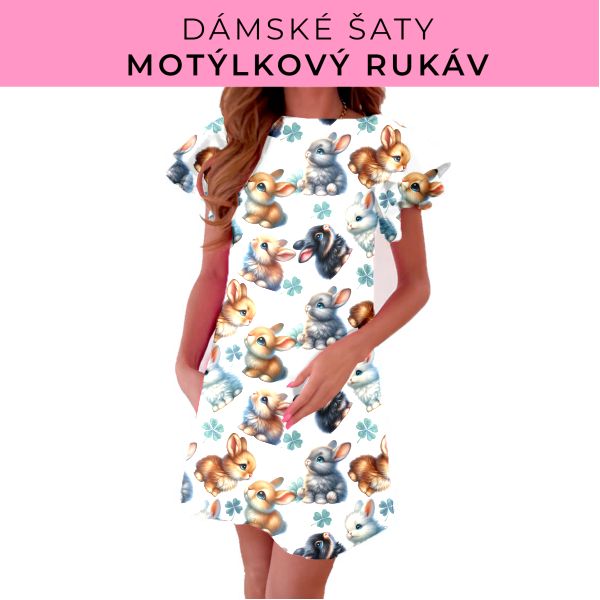 DÁMSKÝ střih - šaty s motýlkovým rukávem
