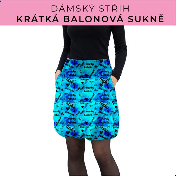 Dámský střih - balonová krátká sukně