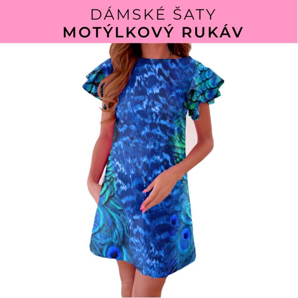 DÁMSKÝ střih - šaty s motýlkovým rukávem