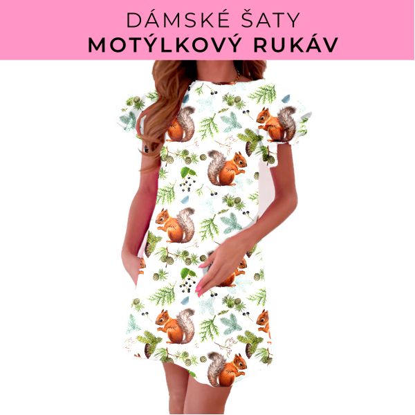DÁMSKÝ střih - šaty s motýlkovým rukávem