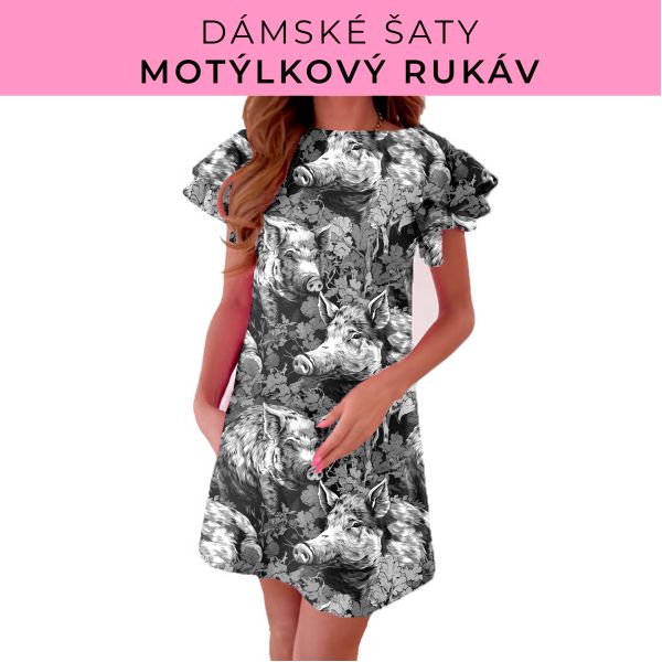 DÁMSKÝ střih - šaty s motýlkovým rukávem