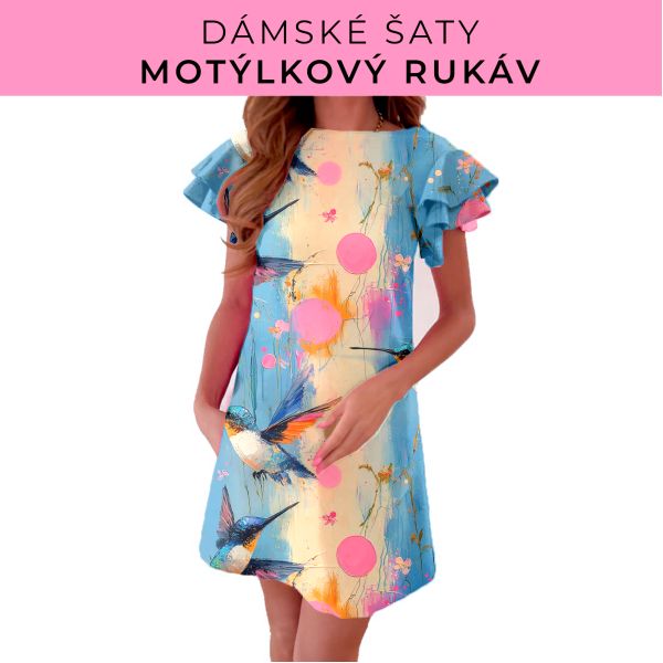 DÁMSKÝ střih - šaty s motýlkovým rukávem