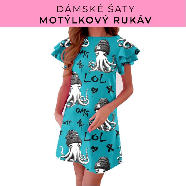 DÁMSKÝ střih - šaty s motýlkovým rukávem