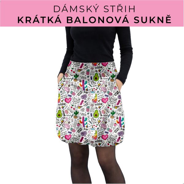 Dámský střih - balonová krátká sukně