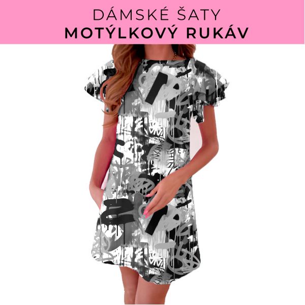 DÁMSKÝ střih - šaty s motýlkovým rukávem