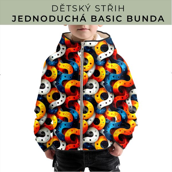 Dětský střih - jednoduchá dětská BASIC  bunda