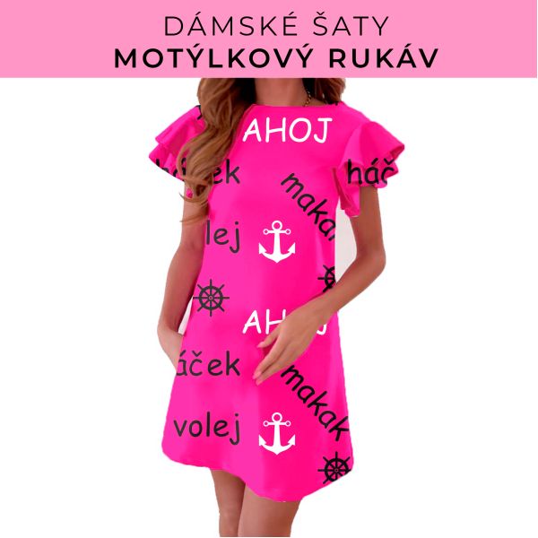 DÁMSKÝ střih - šaty s motýlkovým rukávem