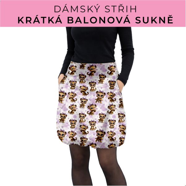 Dámský střih - balonová krátká sukně