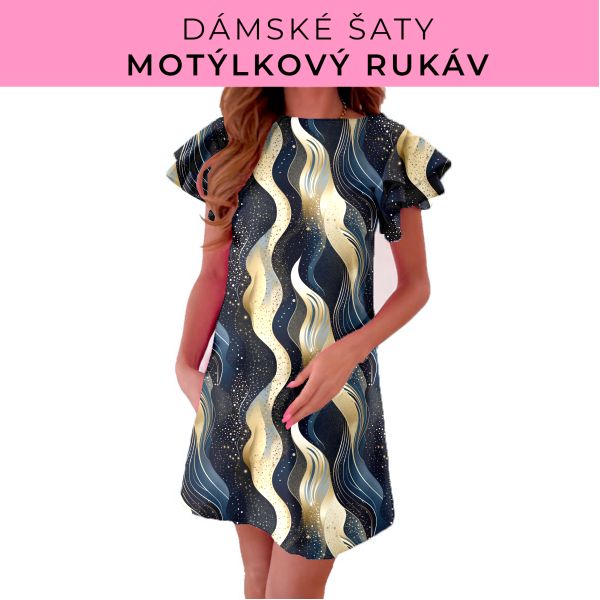 DÁMSKÝ střih - šaty s motýlkovým rukávem