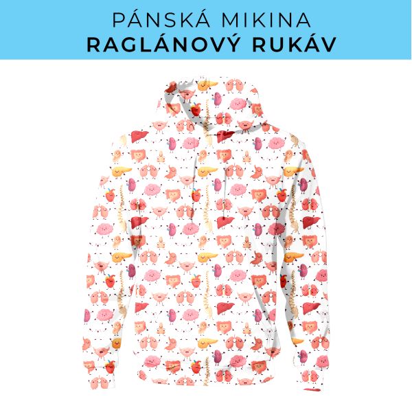 PÁNSKÝ střih - mikina raglan ZÁKLADNÍ s kapucí