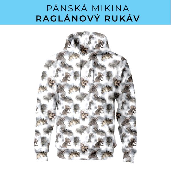 PÁNSKÝ střih - mikina raglan ZÁKLADNÍ s kapucí