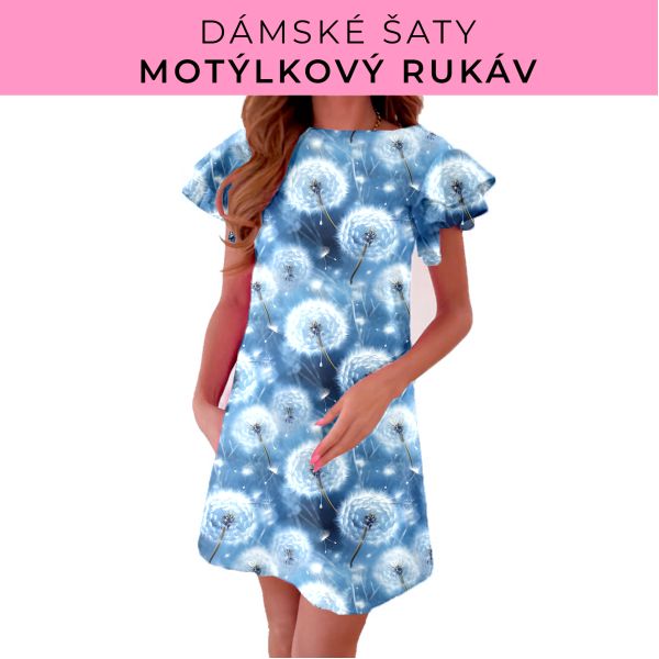 DÁMSKÝ střih - šaty s motýlkovým rukávem