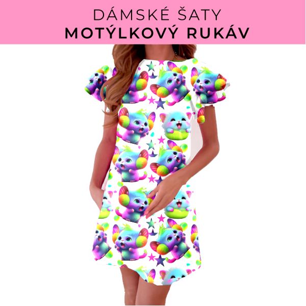 DÁMSKÝ střih - šaty s motýlkovým rukávem