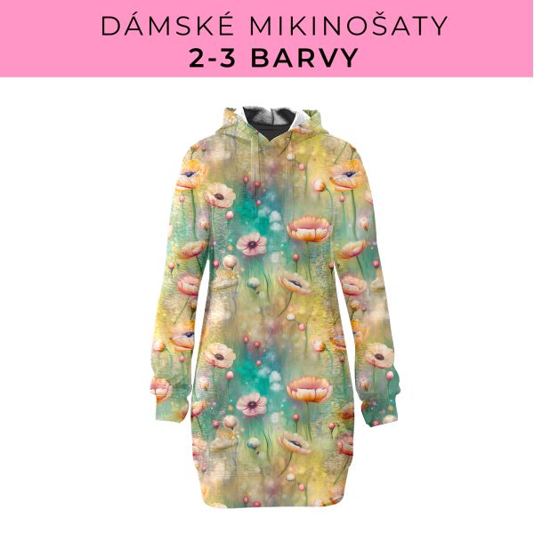 DÁMSKÝ střih - Mikinošaty 2-3 barvy