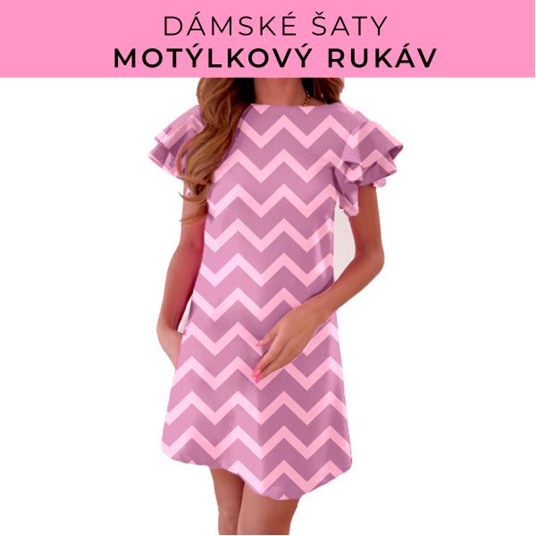 DÁMSKÝ střih - šaty s motýlkovým rukávem