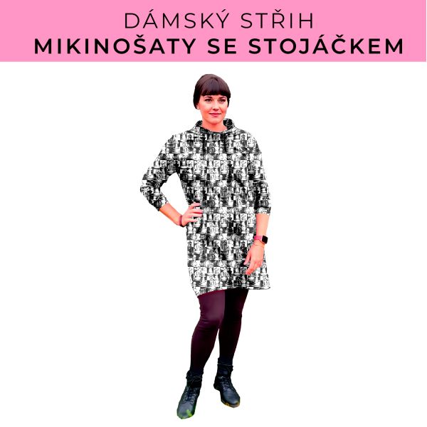 Dámský střih - mikinové šaty se stojáčkem