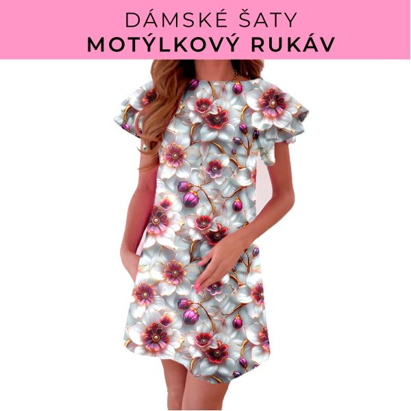 DÁMSKÝ střih - šaty s motýlkovým rukávem