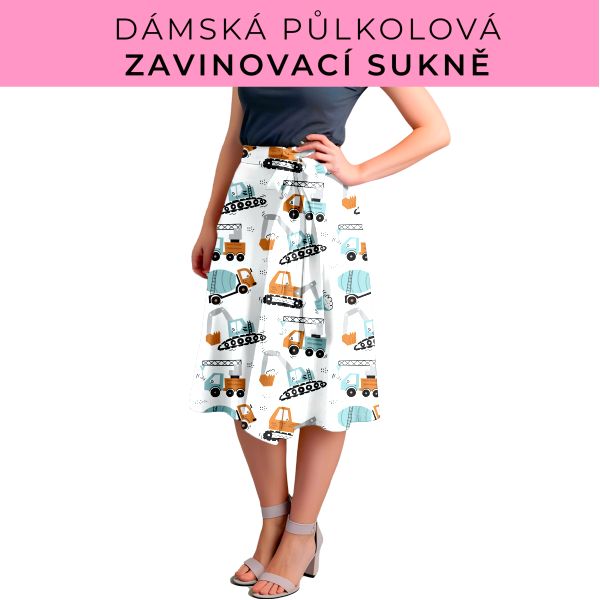 Dámská půlkolová zavinovací sukně